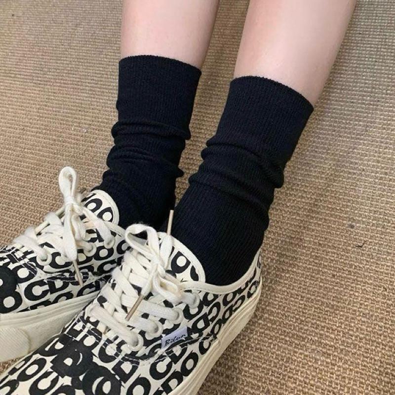 現貨 4色 不勒腿 細羅紋 素面 中筒襪 素色 襪子 小腿襪 堆堆襪-細節圖7