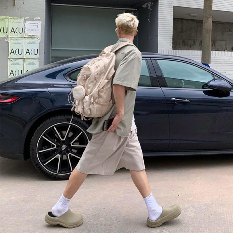 現貨 2色 挺料雙口袋 短版襯衫 短袖 上衣 男 挺版 質感 韓系-細節圖4