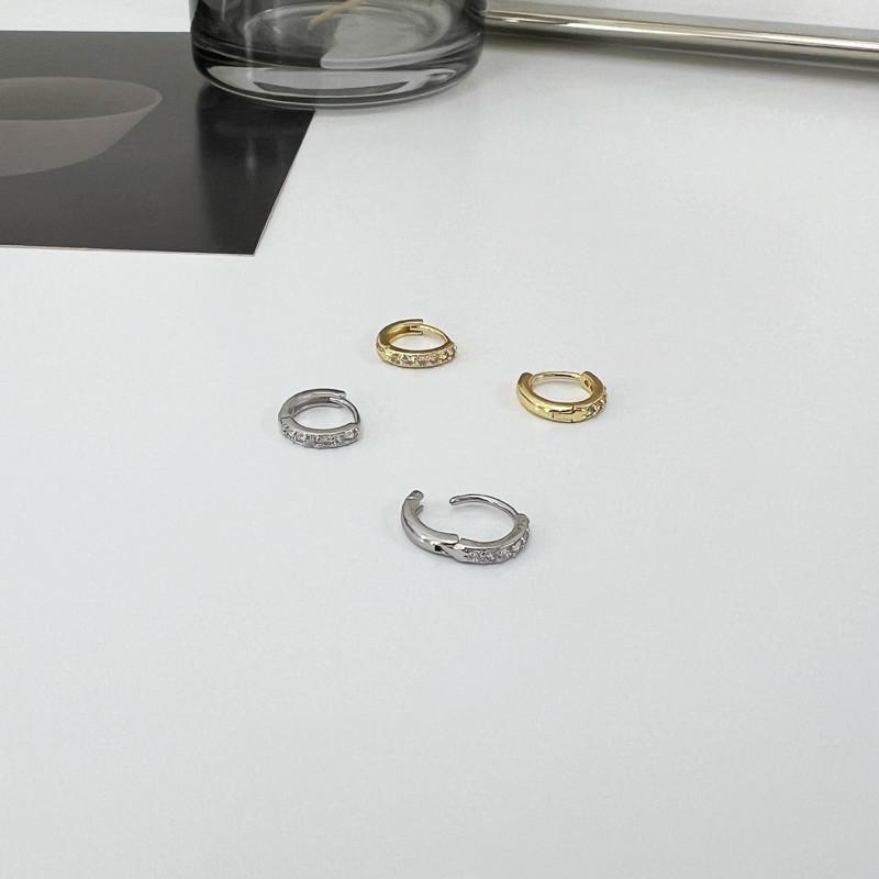 現貨 實拍 小閃鑽耳圈 鋯石 排鑽 耳環 男-細節圖2