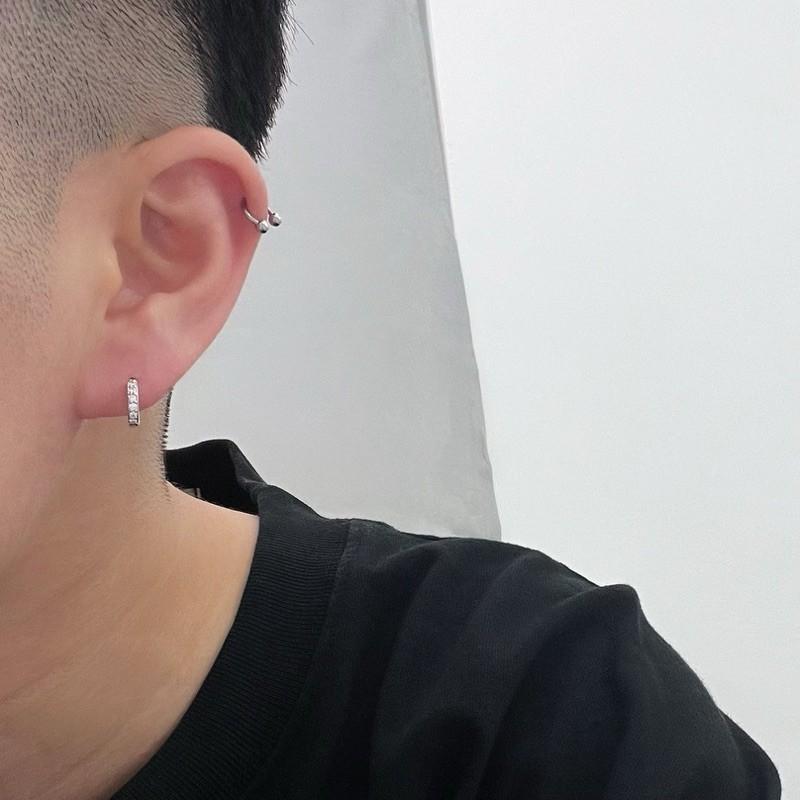 現貨 實拍 小閃鑽耳圈 鋯石 排鑽 耳環 男-細節圖3