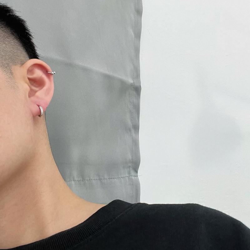 現貨 實拍 小閃鑽耳圈 鋯石 排鑽 耳環 男-細節圖4