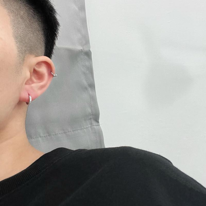 現貨 實拍 小閃鑽耳圈 鋯石 排鑽 耳環 男-細節圖5