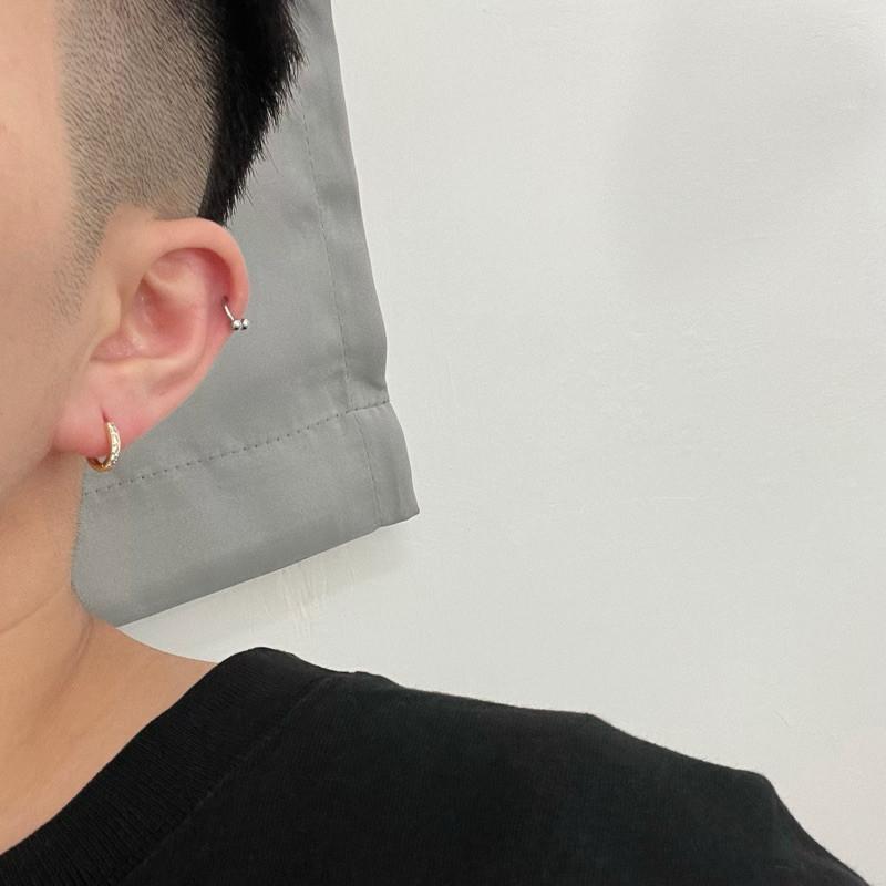 現貨 實拍 小閃鑽耳圈 鋯石 排鑽 耳環 男-細節圖6