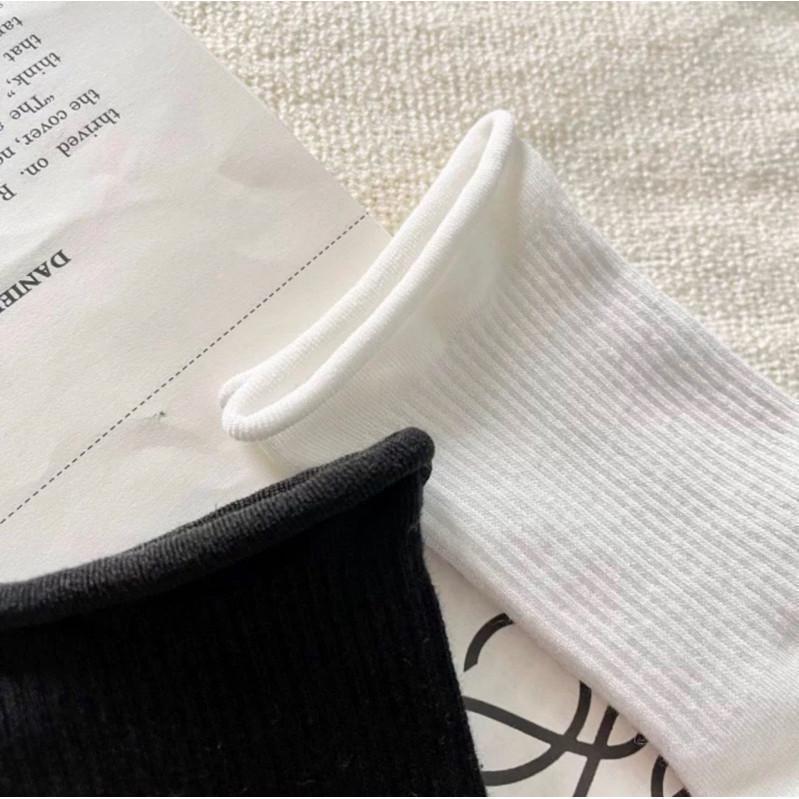 現貨 2色 小捲邊 素面 中筒襪 楊冪同款 短襪 細羅紋 素色 襪子 小腿襪-細節圖4