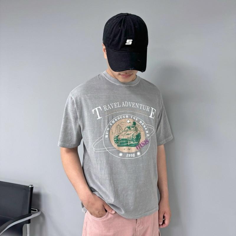 現貨 實拍 韓國製 水洗灰 冒險旅程 純棉 短tee 短袖 上衣 水洗 汽車 男 韓國t ST034_1-細節圖3