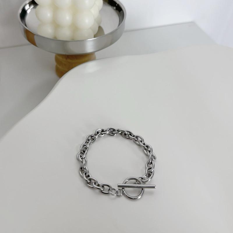 現貨 實拍 3size 小橢圓 OT釦 手鍊 男 女 鈦鋼 手鏈 粗鍊-細節圖3
