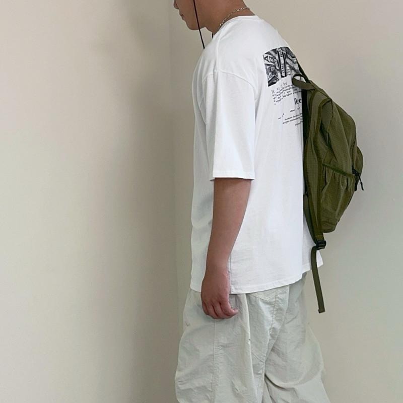 現貨 實拍 韓國製 白色 01 Heaven 短袖 上衣 短t 潮t 男上衣 黑白 大圖 ST020_1-細節圖3