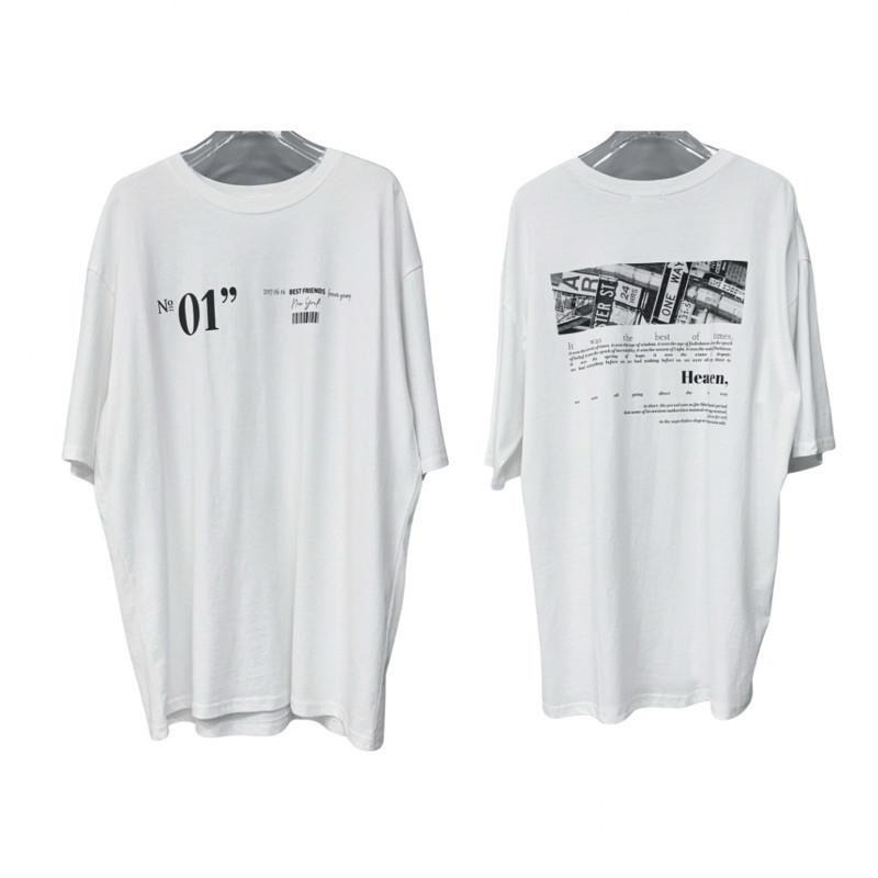 現貨 實拍 韓國製 白色 01 Heaven 短袖 上衣 短t 潮t 男上衣 黑白 大圖 ST020_1-細節圖8