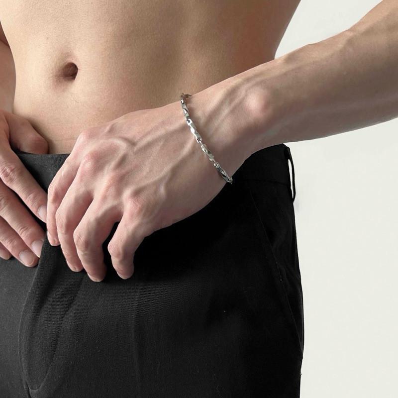 現貨 莫比烏斯 串接手鍊 無限 鈦鋼手鍊 扭轉 鋼飾 男-細節圖2