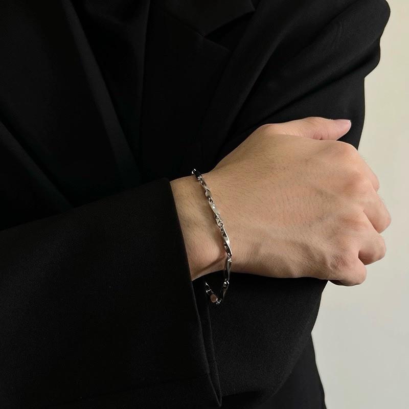 現貨 莫比烏斯 串接手鍊 無限 鈦鋼手鍊 扭轉 鋼飾 男-細節圖6