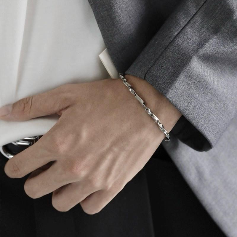 現貨 莫比烏斯 串接手鍊 無限 鈦鋼手鍊 扭轉 鋼飾 男-細節圖8