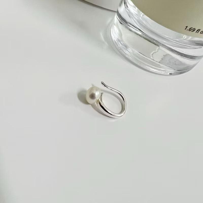 現貨 實拍 S925 純銀 韓國空運 天然珍珠耳骨夾 耳夾 耳飾 耳環 男 女-細節圖5