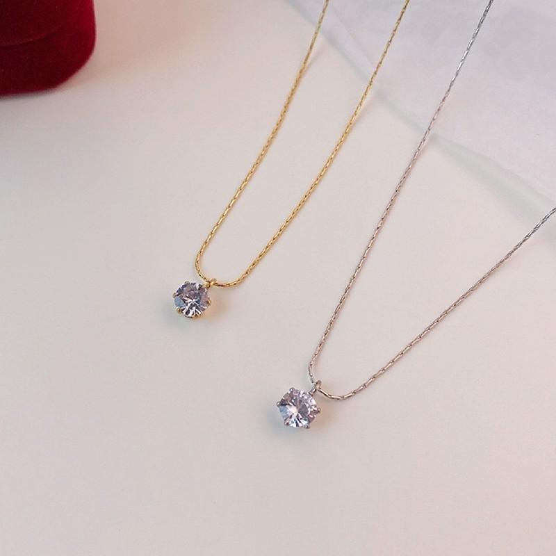 最後 現貨 出清價 金色 小爪鑽 項鍊 鈦鋼 小鑽 亮鑽 鎖骨鏈 短項鍊-細節圖7