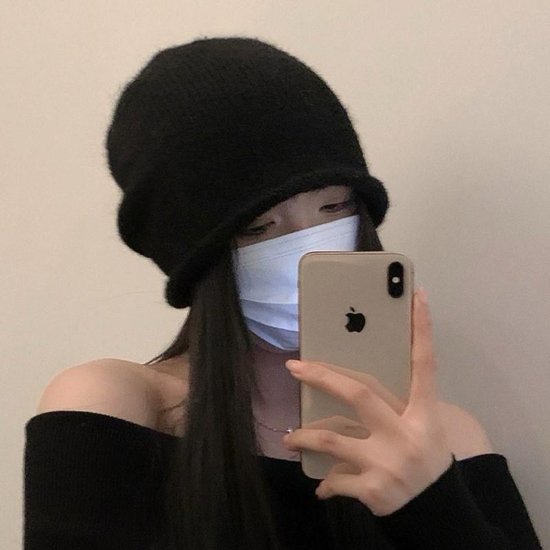 現貨 3色 冬日靈感 羊毛 針織帽 毛帽 堆堆帽 毛線帽 包頭帽-細節圖2