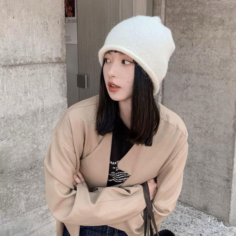 現貨 3色 冬日靈感 羊毛 針織帽 毛帽 堆堆帽 毛線帽 包頭帽-細節圖4