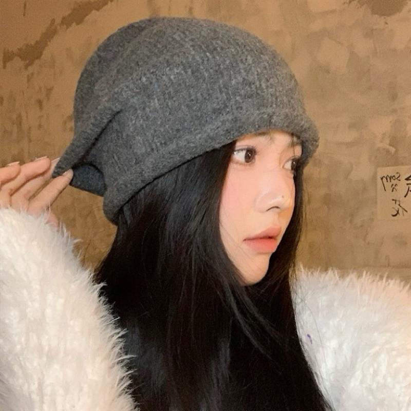 現貨 3色 冬日靈感 羊毛 針織帽 毛帽 堆堆帽 毛線帽 包頭帽-細節圖6