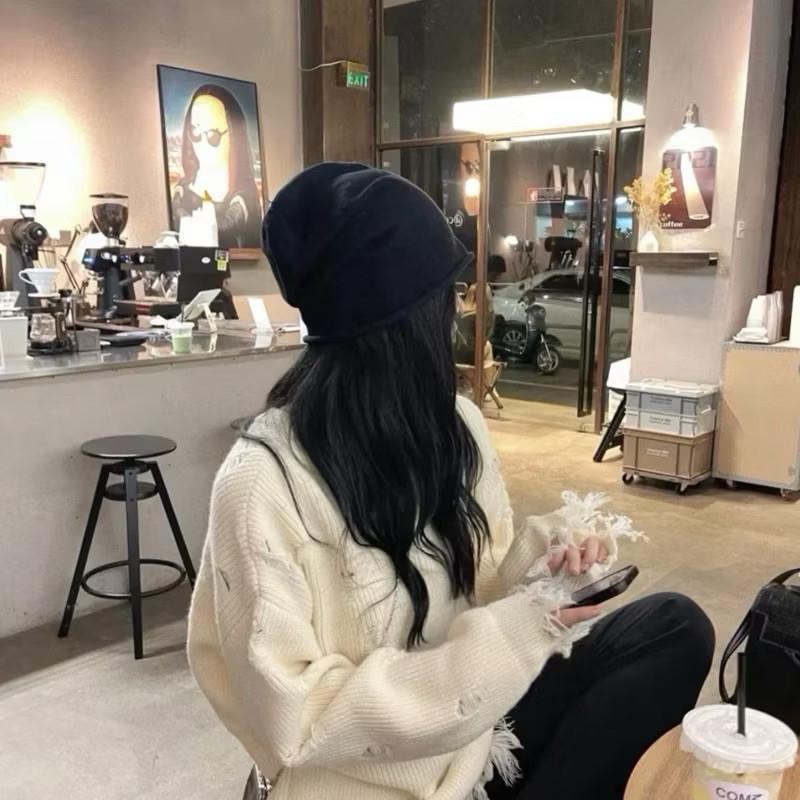 現貨 3色 冬日靈感 羊毛 針織帽 毛帽 堆堆帽 毛線帽 包頭帽-細節圖8