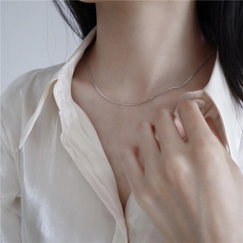 現貨 極簡蛇骨細頸鍊 可碰水 無吊墜 歐美項鍊-細節圖4