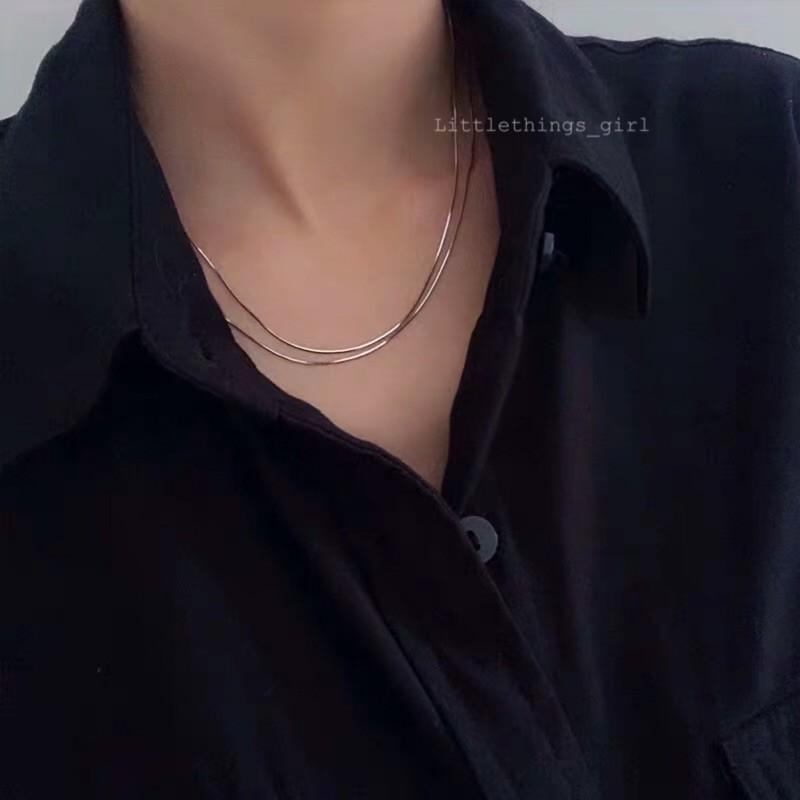 現貨 極簡蛇骨細頸鍊 可碰水 無吊墜 歐美項鍊-細節圖6