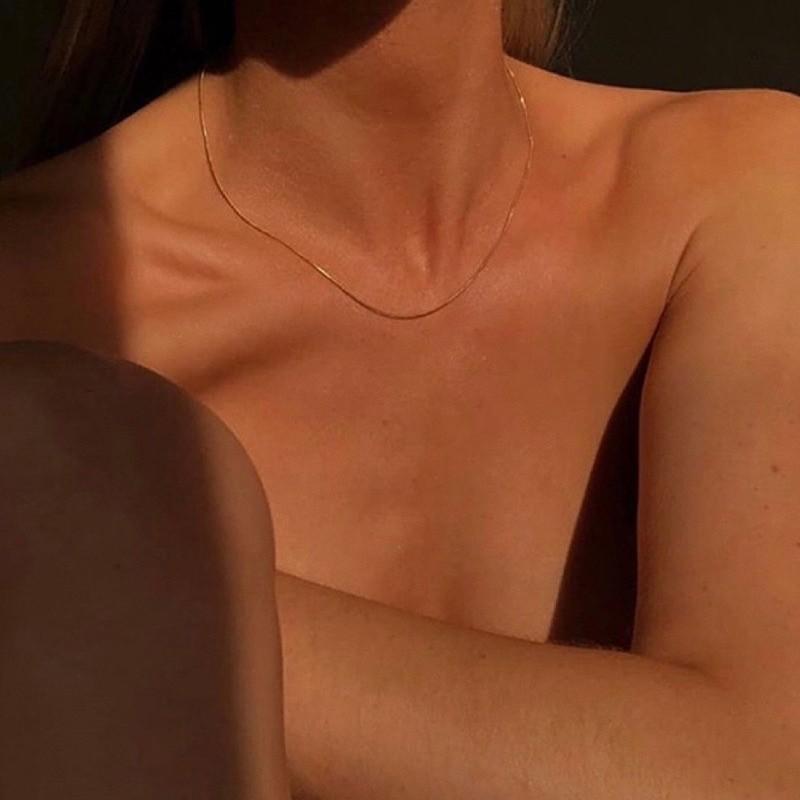 現貨 極簡蛇骨細頸鍊 可碰水 無吊墜 歐美項鍊-細節圖8