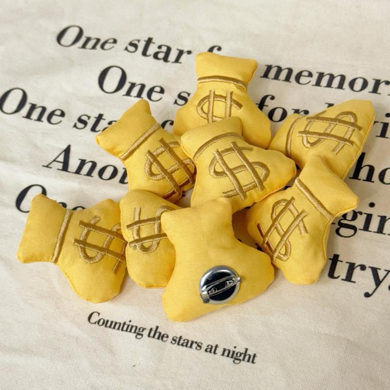 現貨 實拍 小錢袋 立體 別針 徽章 招財 錢袋 財源滾滾 包飾 包包飾品 裝飾-細節圖4