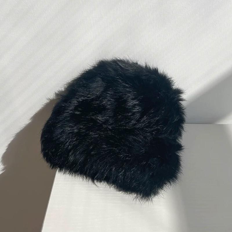 現貨 2色 毛絨絨護耳帽 兔毛 針織 毛帽 護耳帽 雪帽-細節圖8