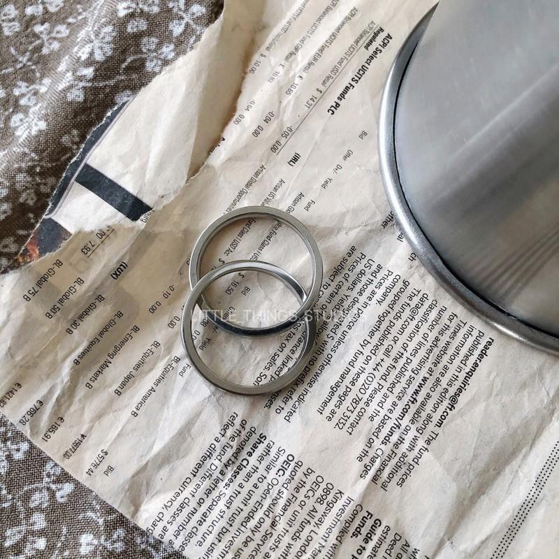 最後現貨出清價 雙環戒指 鈦鋼 對戒 情侶 多環戒 素面 焦慮戒指-細節圖6