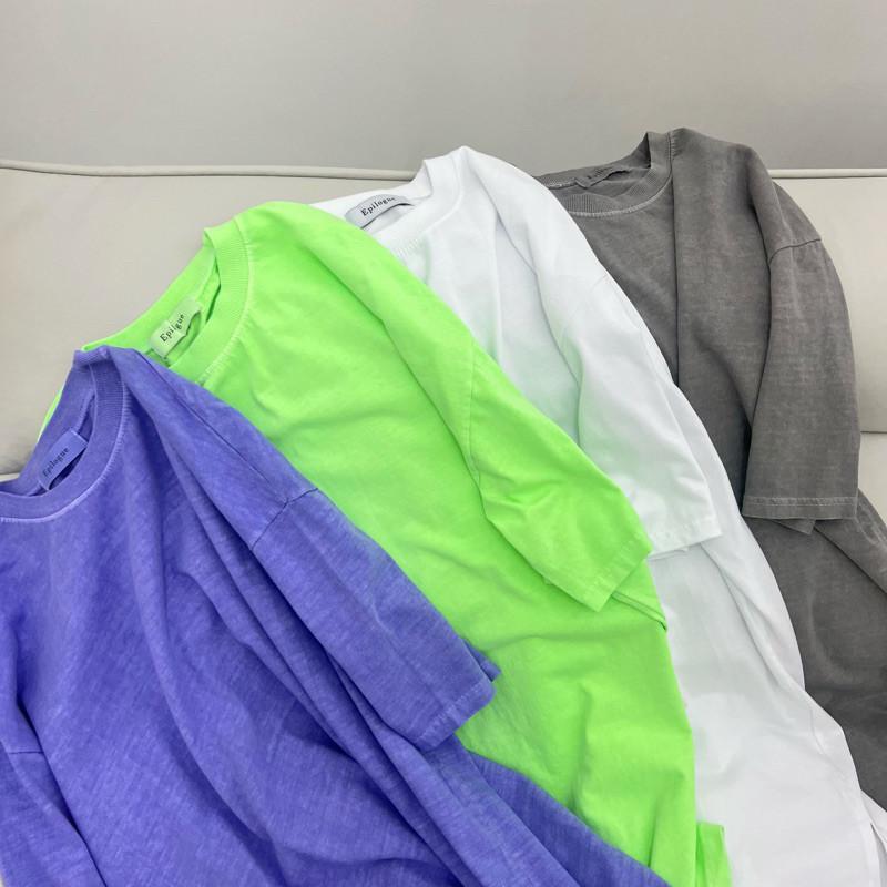 現貨 實拍 4色 韓國製 水洗暈染 男生 寬鬆 長版 tee-細節圖6