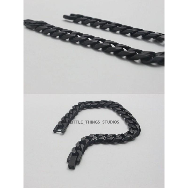 現貨 黑色元素 黑色 麻花 手鏈 手鍊 鈦鋼 男生 簡約-細節圖5