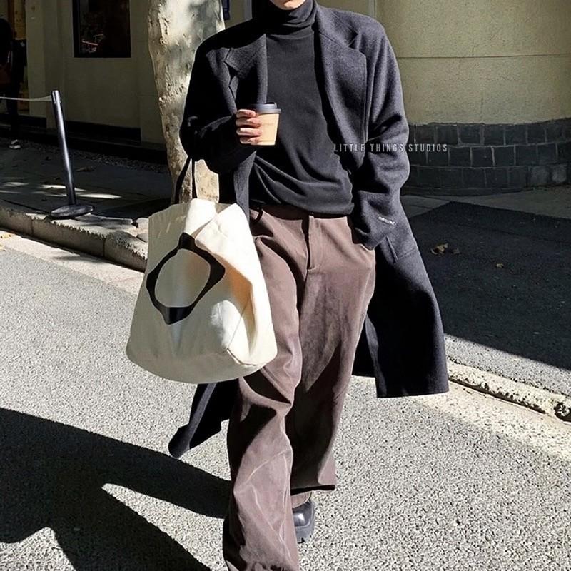 最後現貨出清價 內文實拍 黑白design Korea 堆堆領高領上衣 長袖 內搭 男-細節圖7