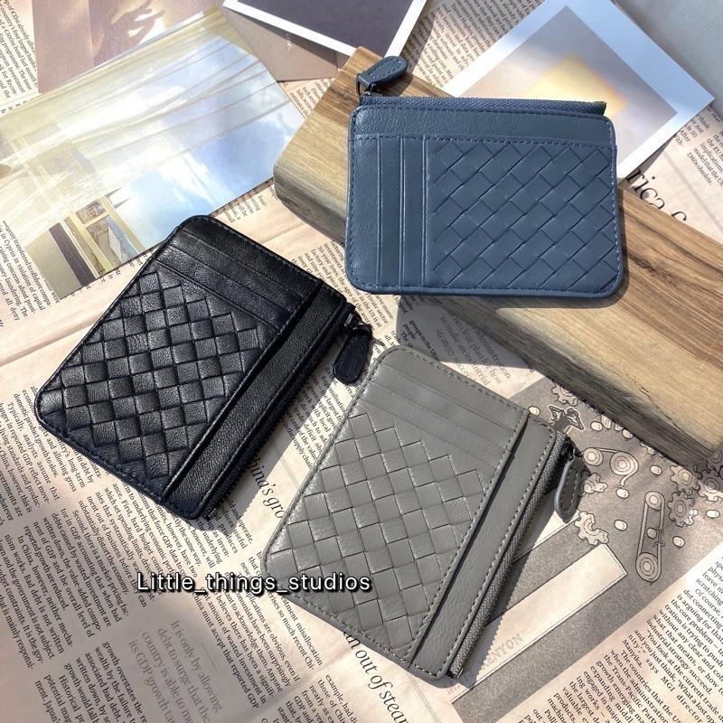 現貨 實拍 4色 小羊皮 小短夾 編織 卡夾 零錢包 真皮 男 女 小羊皮 BV-細節圖4