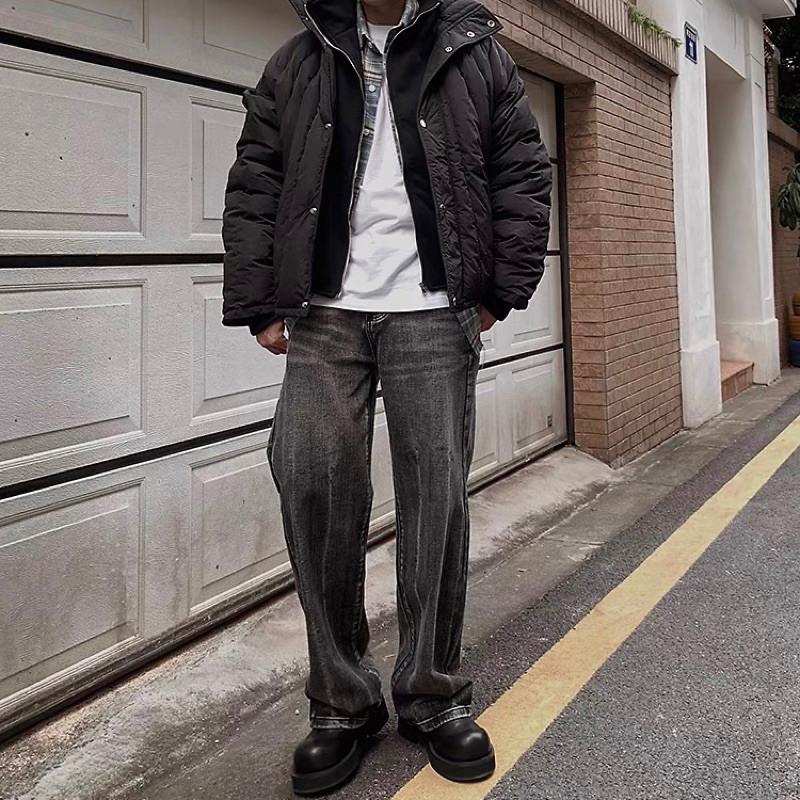 現貨 2色 空氣感 衍縫外套 設計款 寬肩外套 保暖外套 男 女 加長袖-細節圖3