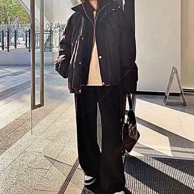 現貨 2色 空氣感 衍縫外套 設計款 寬肩外套 保暖外套 男 女 加長袖-細節圖5