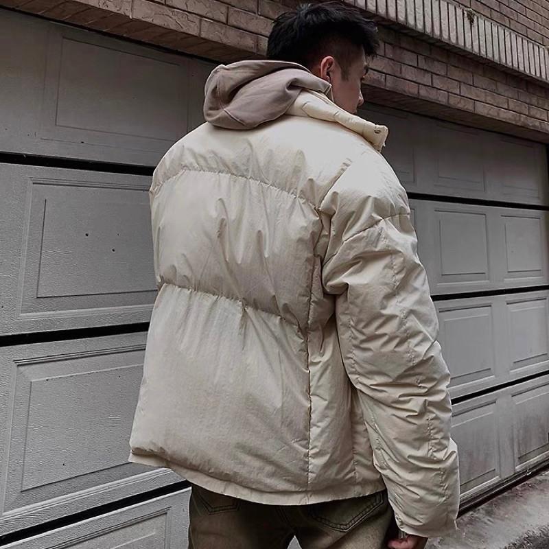 現貨 2色 空氣感 衍縫外套 設計款 寬肩外套 保暖外套 男 女 加長袖-細節圖6