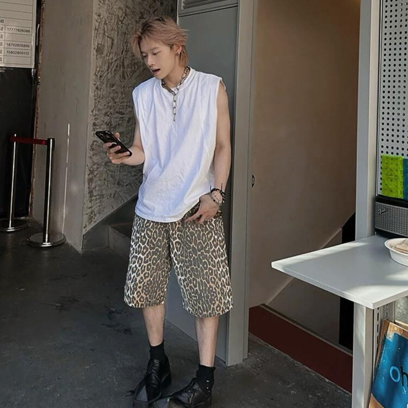 現貨 野性焦點 豹紋 寬鬆 五分褲 短褲 男-細節圖7