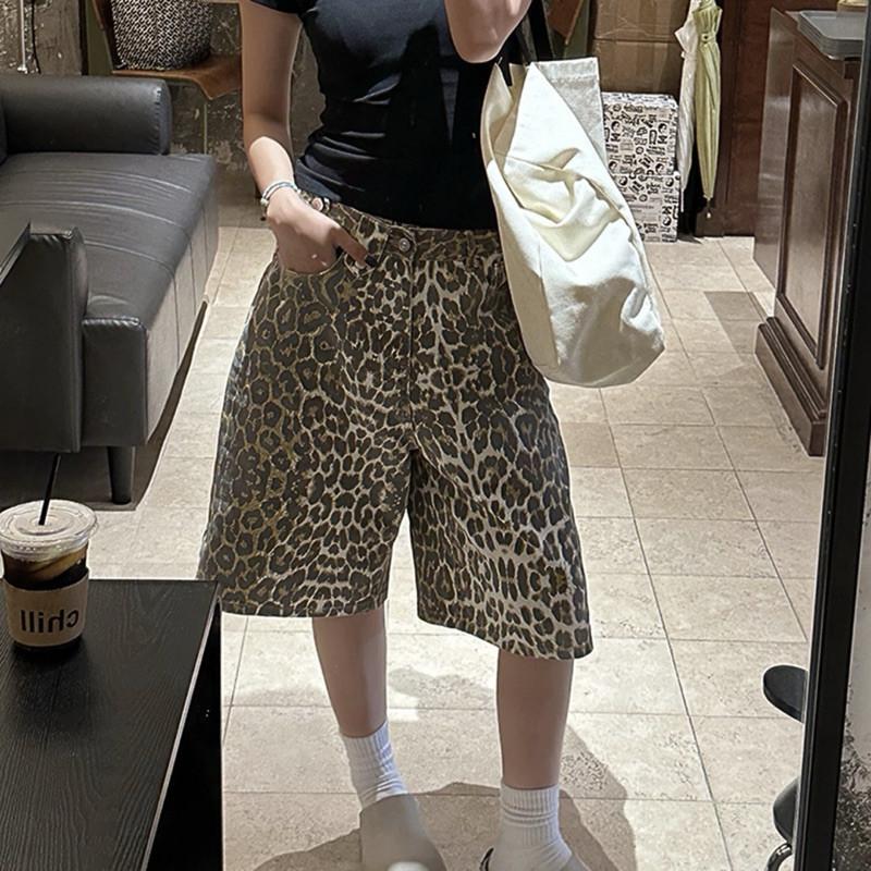 現貨 野性焦點 豹紋 寬鬆 五分褲 短褲 男-細節圖8