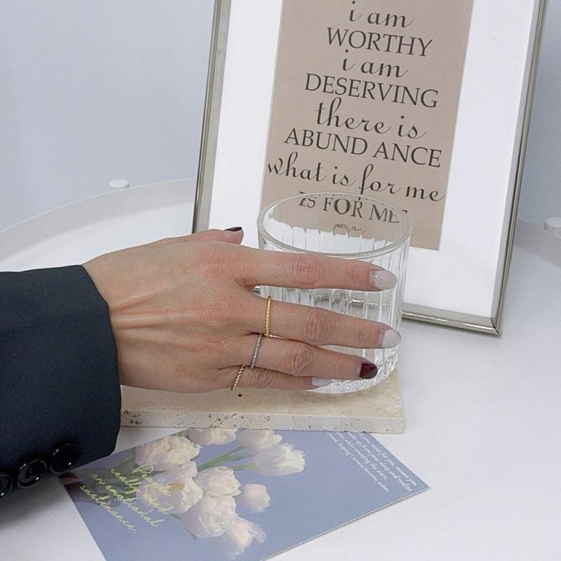 現貨 實拍 3色 細麻花 鈦鋼 戒指 細戒 尾戒 女 極簡 關節戒-細節圖7