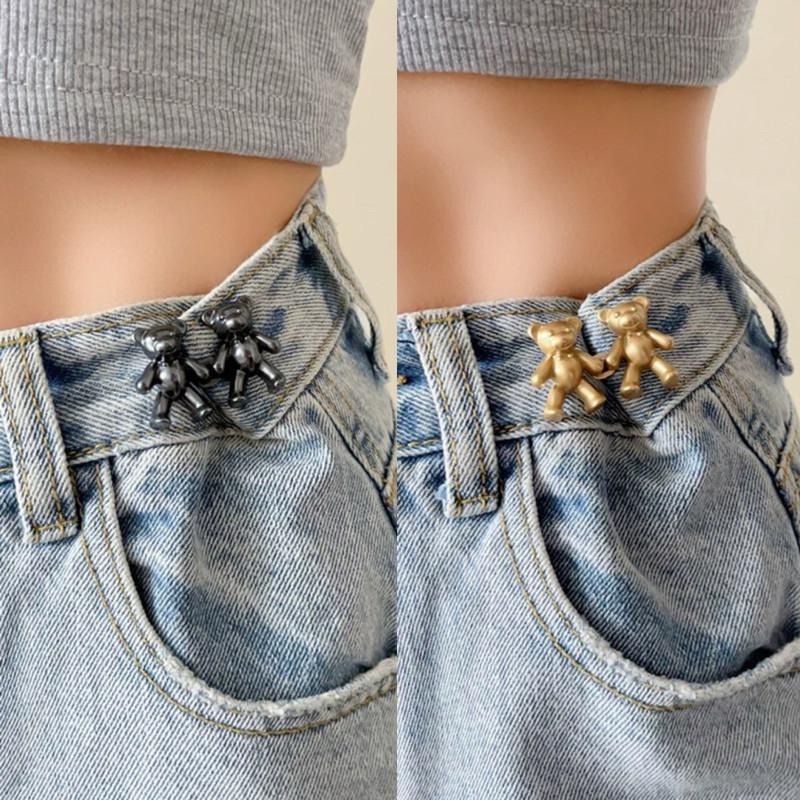 現貨 4色 小熊腰釦 收腰神器 可拆 免釘 免縫 調節釦 幸運草 牛仔褲 改腰 男 女-細節圖5