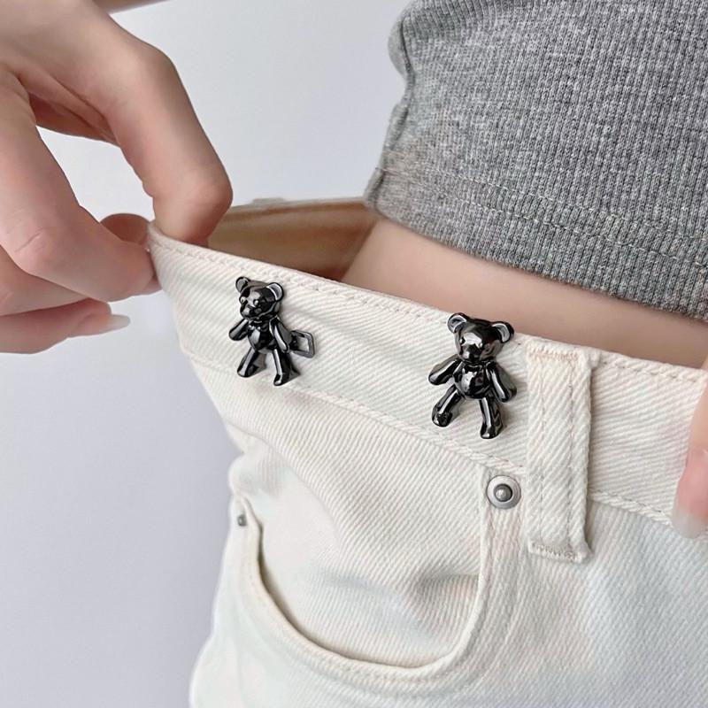 現貨 3色 DIY 螺絲款 小熊腰釦 收腰神器 可拆 免縫 調節釦 腰釦 熊熊 牛仔褲 改腰 男 女-細節圖2