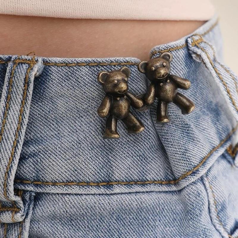 現貨 3色 DIY 螺絲款 小熊腰釦 收腰神器 可拆 免縫 調節釦 腰釦 熊熊 牛仔褲 改腰 男 女-細節圖7