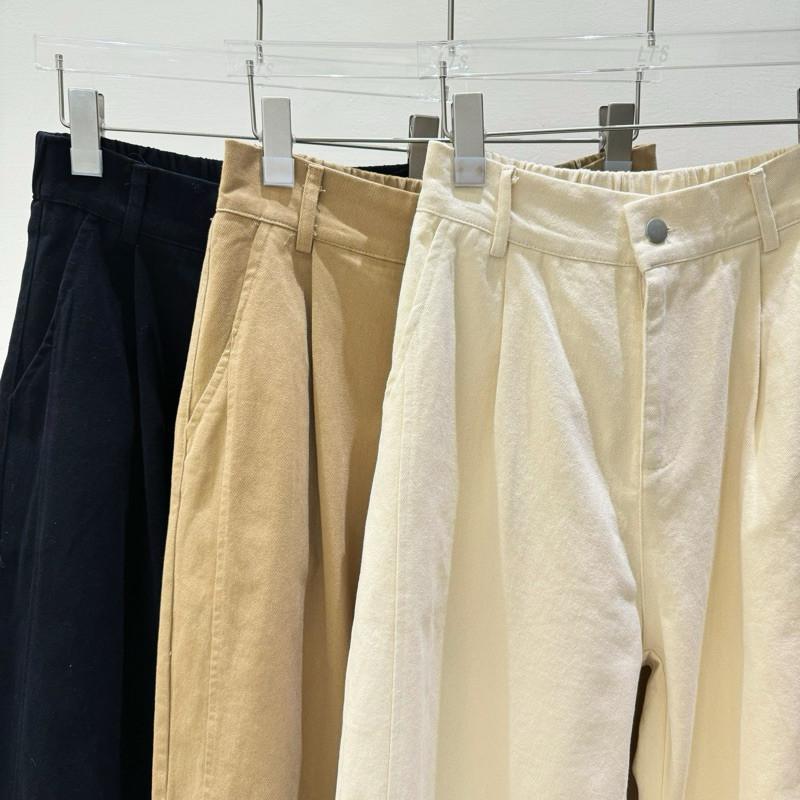 現貨 實拍 3色 韓系厚挺棉 百搭 長褲 直筒 顯瘦 寬褲 厚挺棉-細節圖6