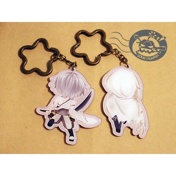 刀劍亂舞 || 真劍版雙面造型壓克力吊飾-山姥切國廣/鶴丸國永 ||【塔上的抹茶可可】-細節圖3