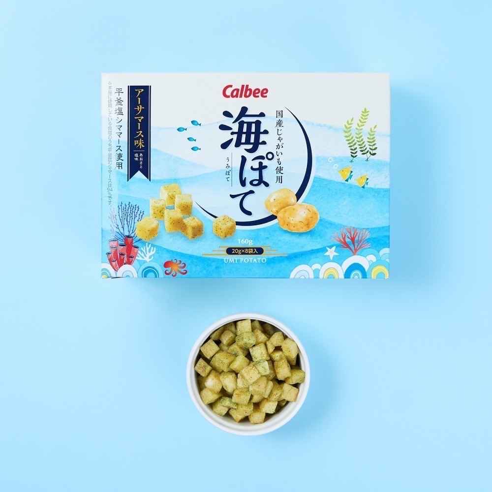 【DaiLu袋路】沖繩限定｜Calbee卡樂比｜海苔鹽味薯塊 / 黑糖三色地瓜青｜8入/盒｜鹹香唰嘴｜日本零食｜伴手禮-細節圖3