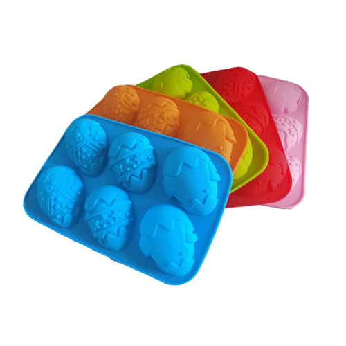 矽膠-6連復活節造型蛋 手工皂模 布丁模 果凍模 巧克力模 黏土手工藝材料