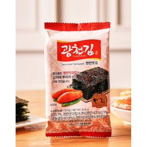 🐕現貨 韓國🇰🇷隨餐一包 廣川金明太子口味海苔一袋12包入-細節圖5