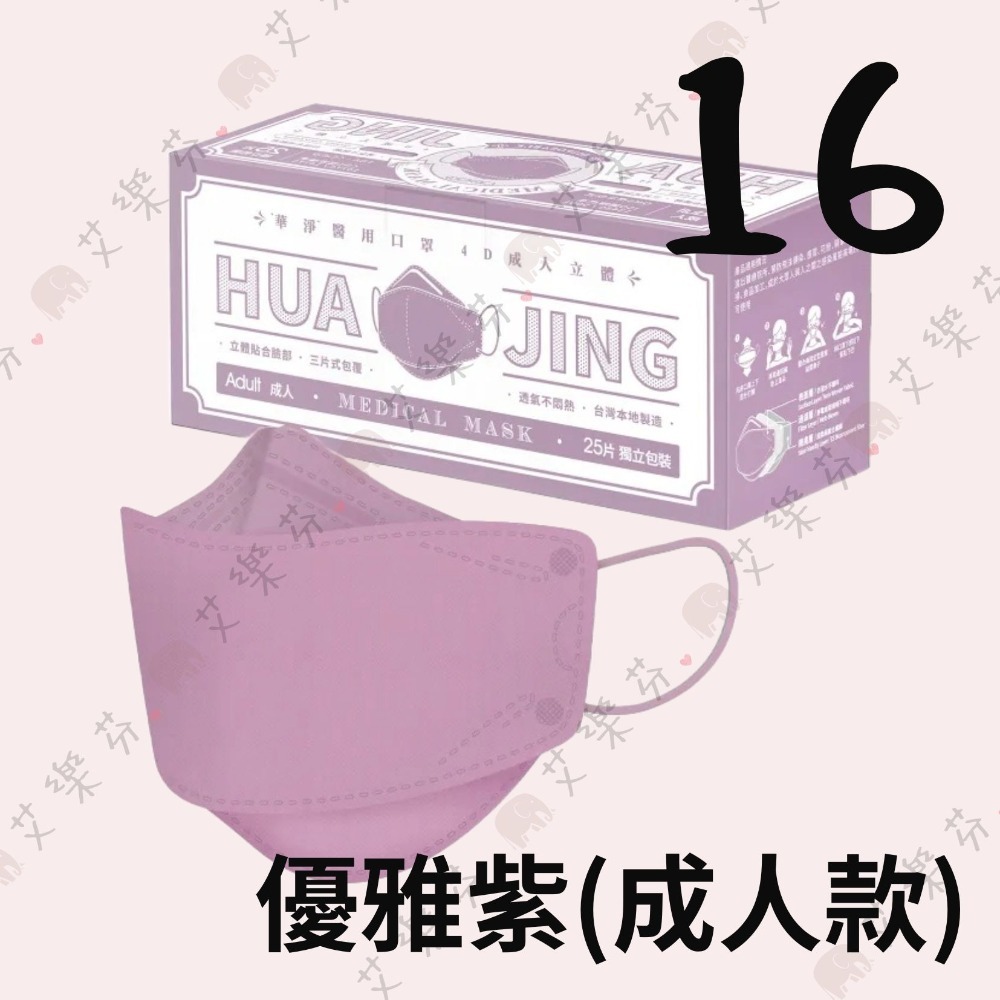 【華淨醫材 4D立體親子醫用口罩】醫療口罩 醫用 魚口口罩 成人 台灣製造 KF94 素色口罩 黑色 櫻花粉 莫藍迪色-規格圖11