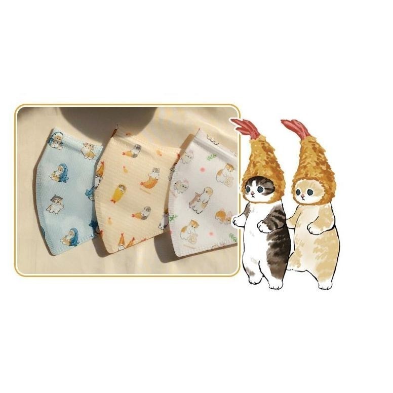 【普潔 3D立體親子醫用口罩】醫療口罩 醫用 立體口罩 兒童 成人 台灣製造 貓福珊迪 炸蝦 野餐 貓鯊Mofusand-細節圖7