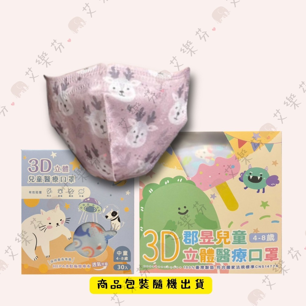 【郡昱 3D立體兒童醫用口罩】工程車車 醫療口罩 醫用 立體口罩 兒童 台灣製造  圖案 恐龍 車車-規格圖11