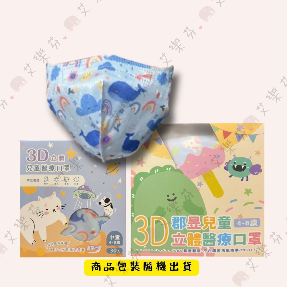 【郡昱 3D立體兒童醫用口罩】工程車車 醫療口罩 醫用 立體口罩 兒童 台灣製造  圖案 恐龍 車車-規格圖11