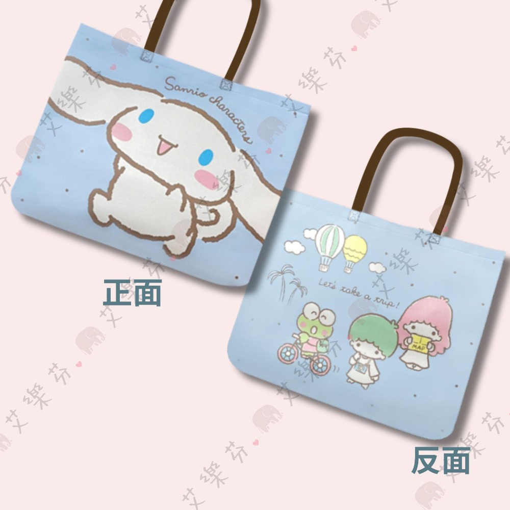 【三麗鷗 購物袋】 大耳狗 日本 可愛 精選 旅遊趣購物袋 18L 不織布 袋子-規格圖1